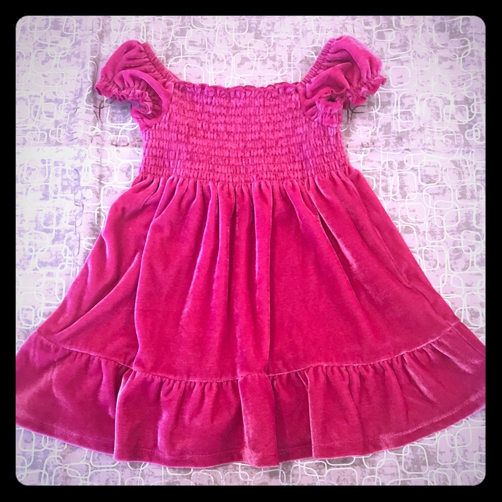 Adorable Velvet Fuschia Dress!